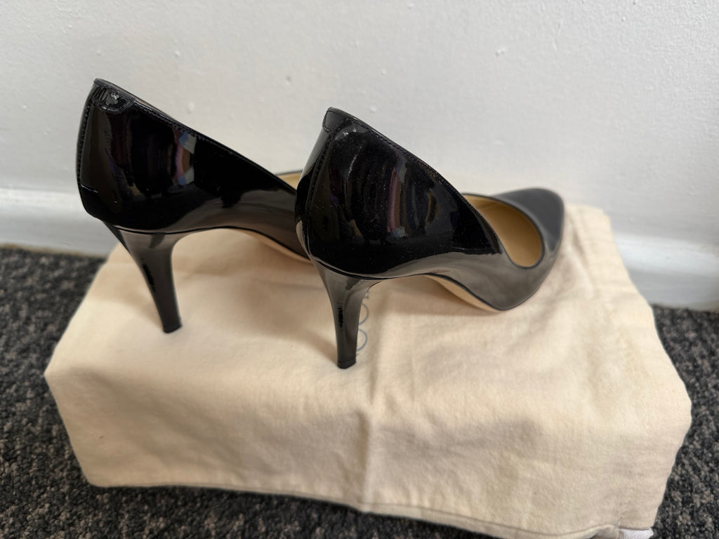JIMMY CHOO BLACK PATENT HEELS