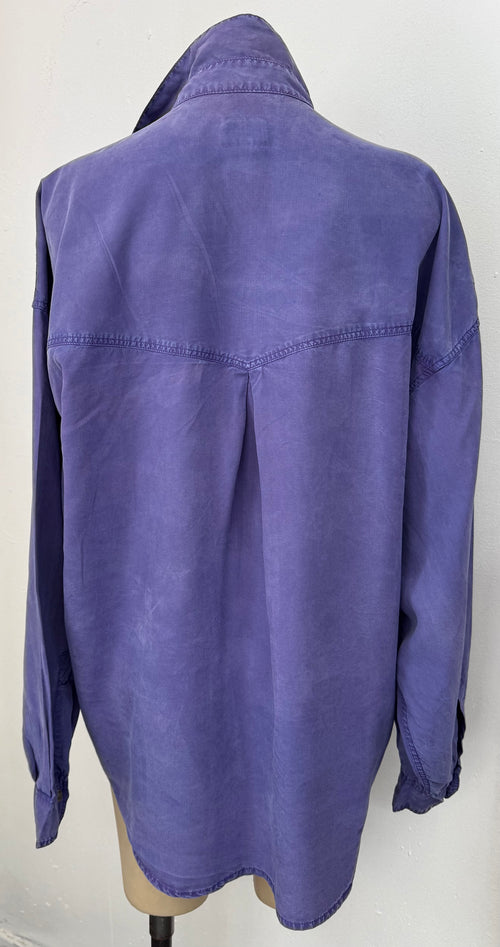 Versace Blue Lyocell Button-Up Shirt