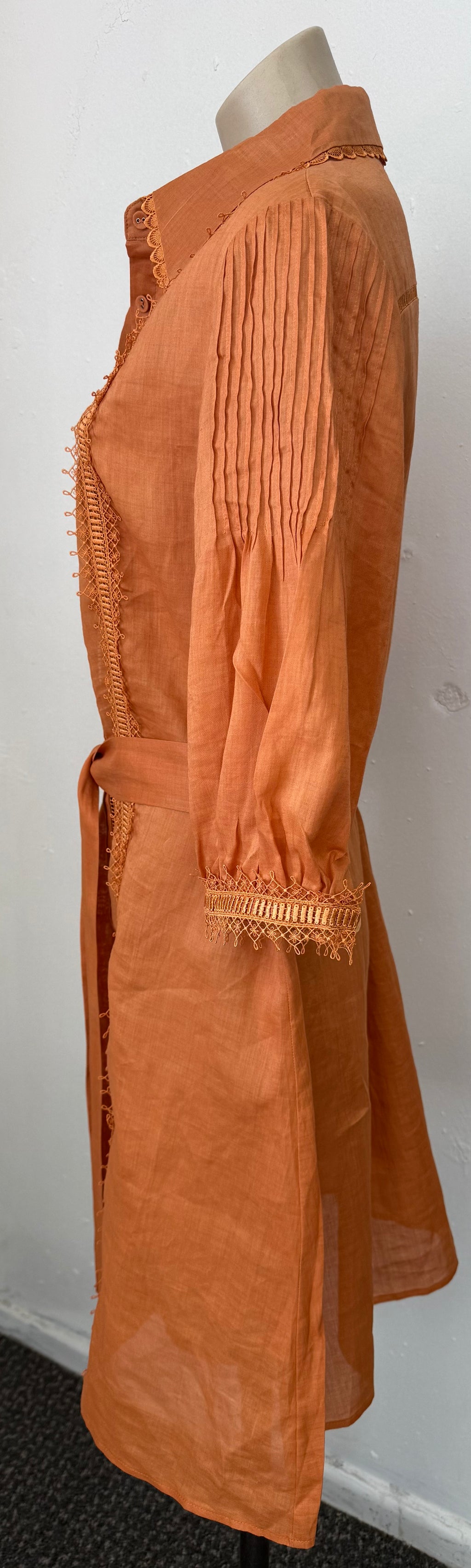 GDS by Helenam Orange Embroidered Frill Dress