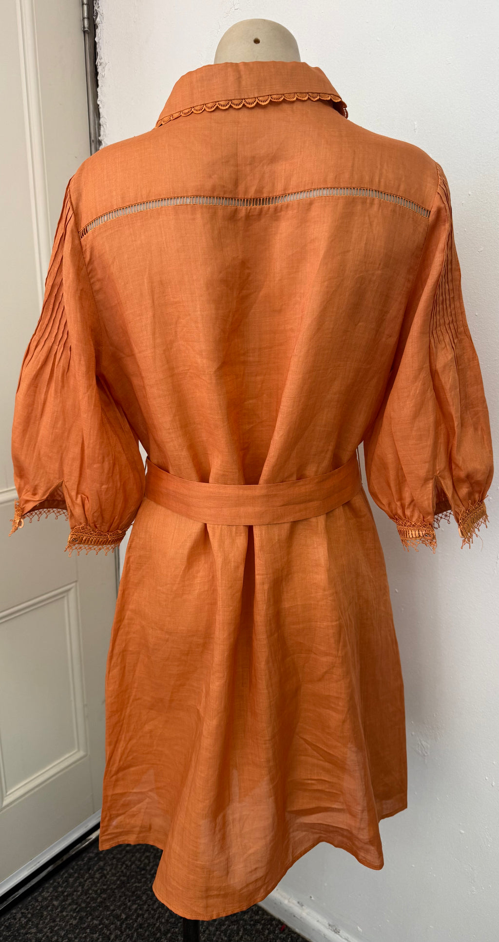 GDS by Helenam Orange Embroidered Frill Dress