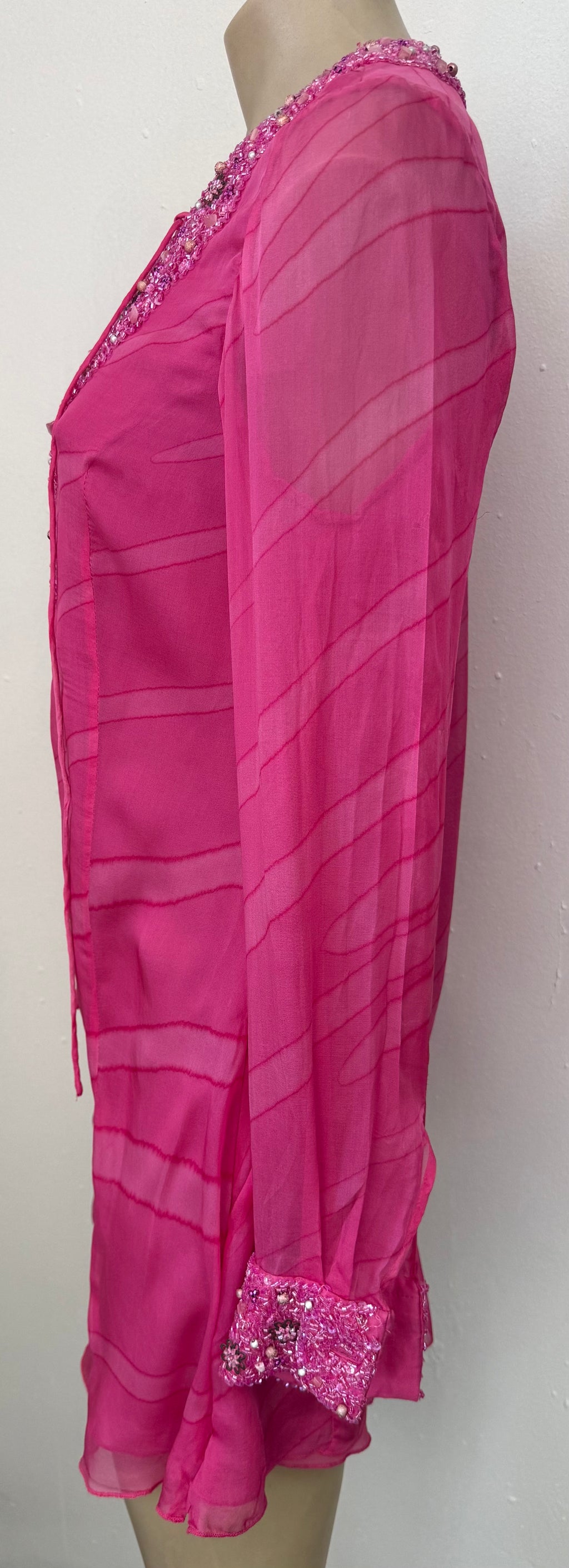 Camilla Silk Pink Rhinestone Shirt