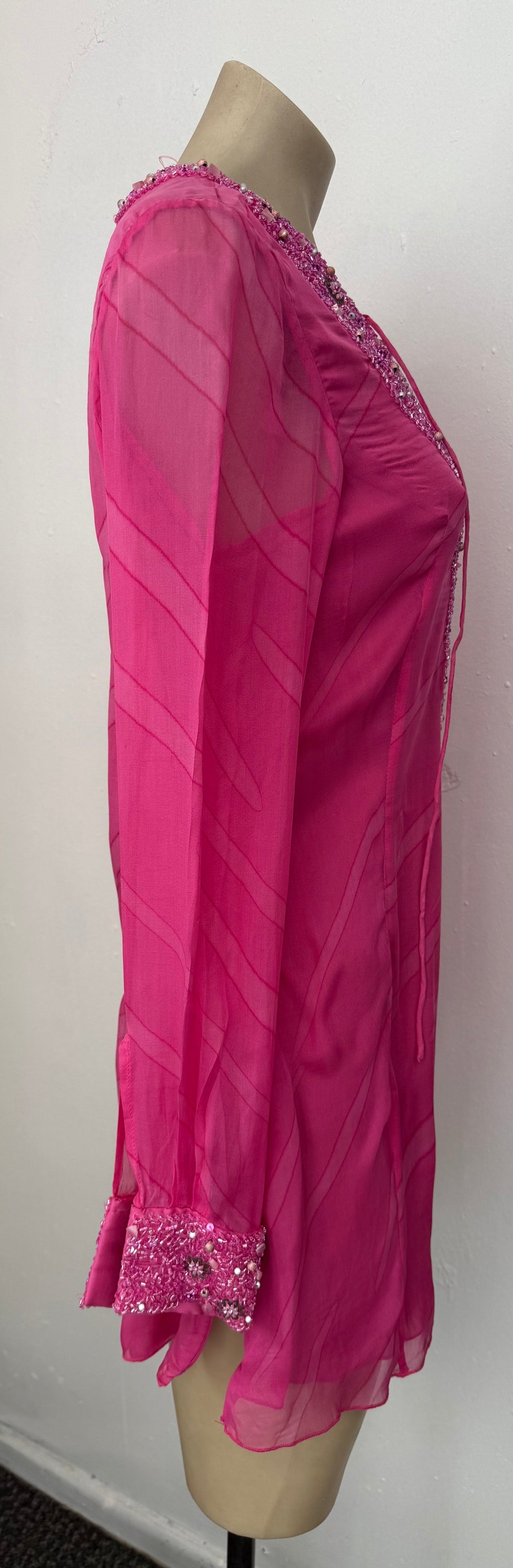 Camilla Silk Pink Rhinestone Shirt