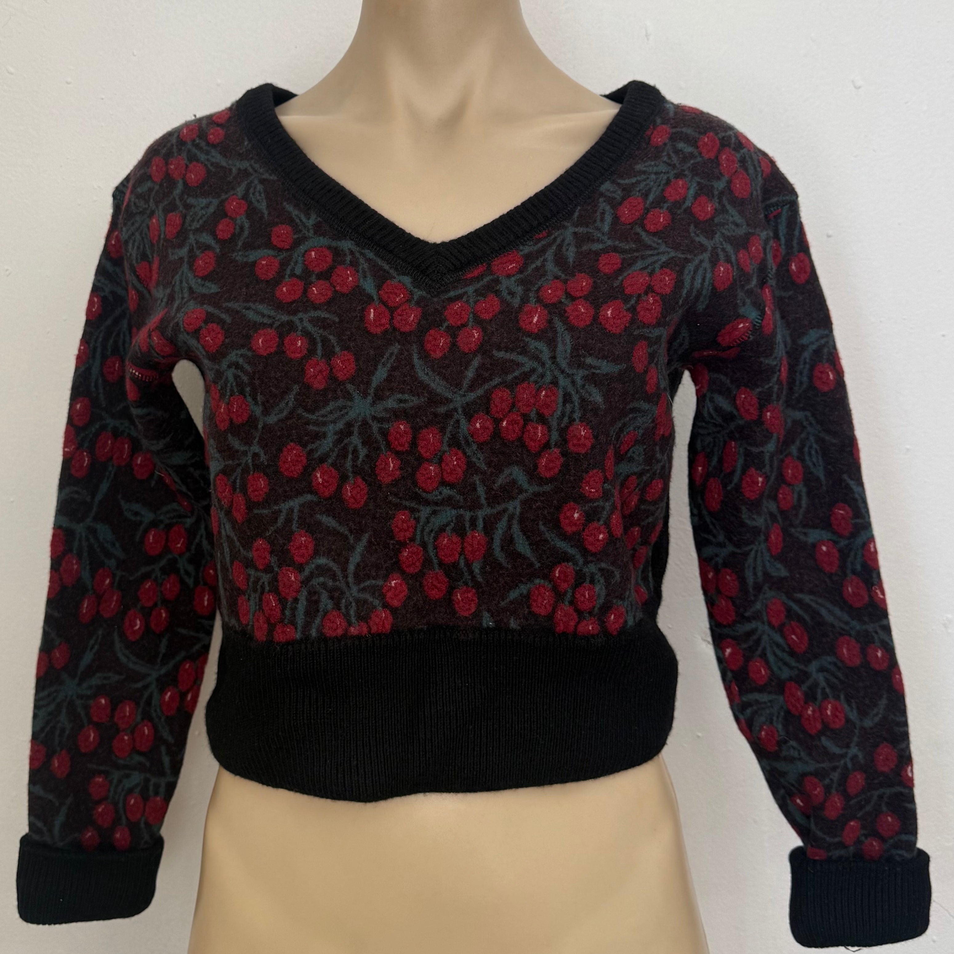 Chloé Cherry Crop Jumper — 99% Virgin Wool