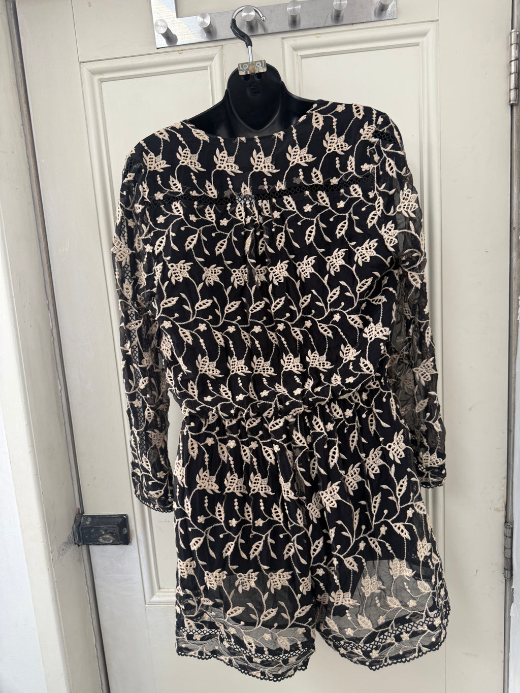 Zimmermann Jumpsuit — Black with Gold Floral Design