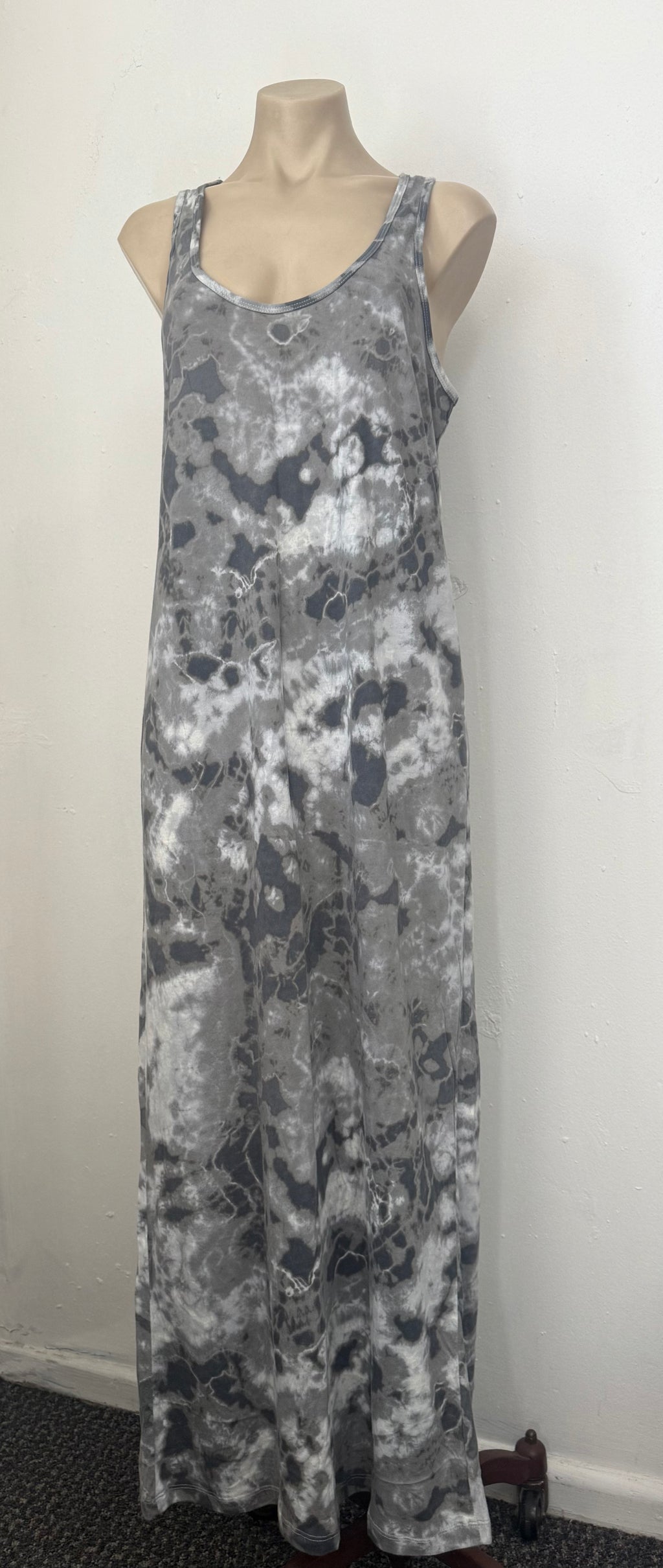 Zimmermann Grey & White Cotton Maxi Dress