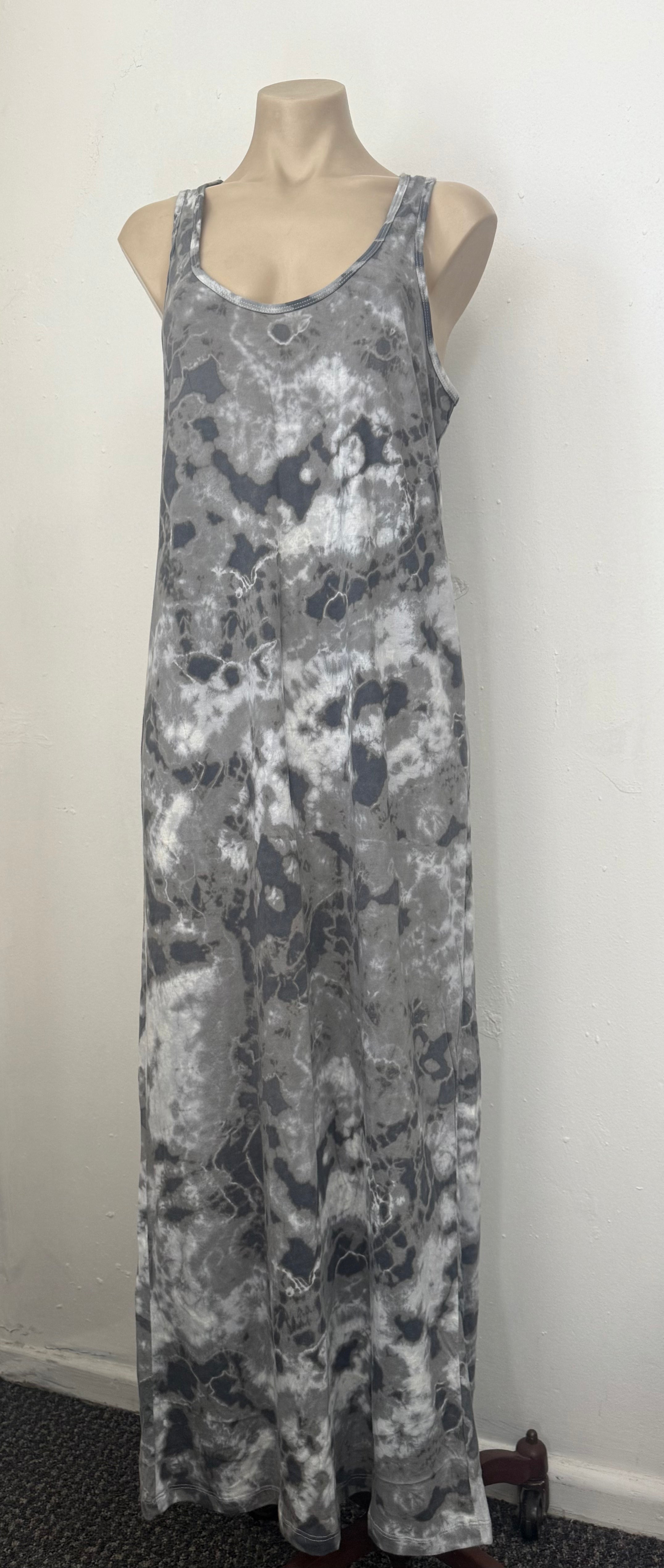 Zimmermann Grey & White Cotton Maxi Dress