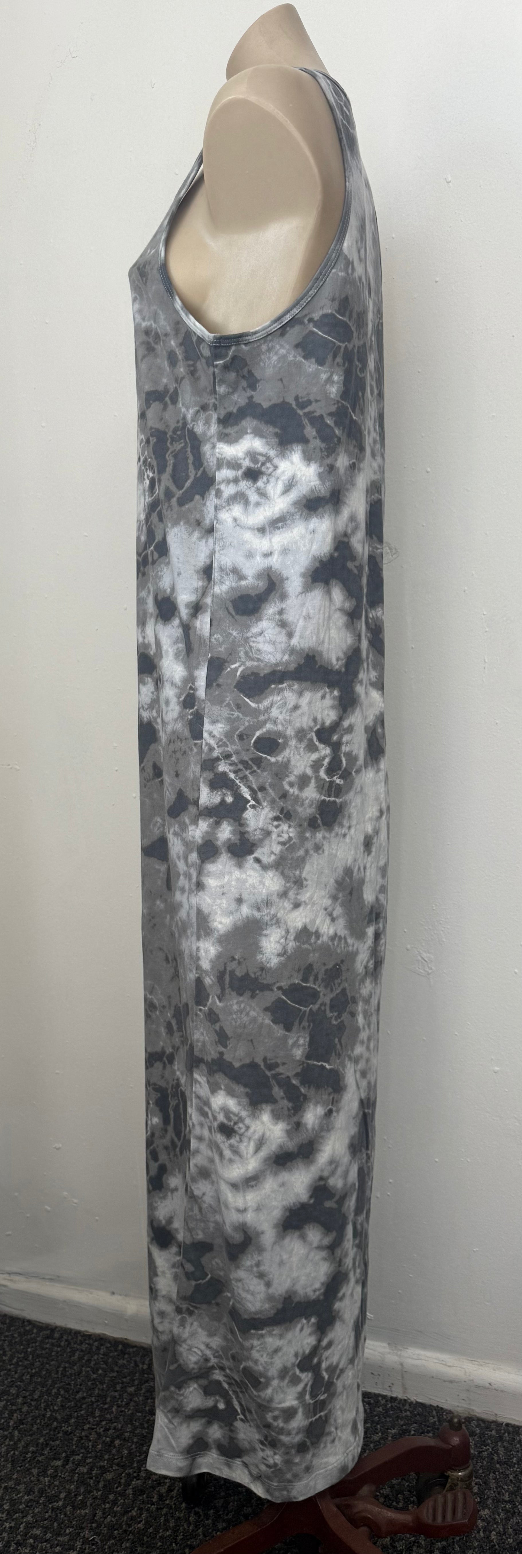 Zimmermann Grey & White Cotton Maxi Dress