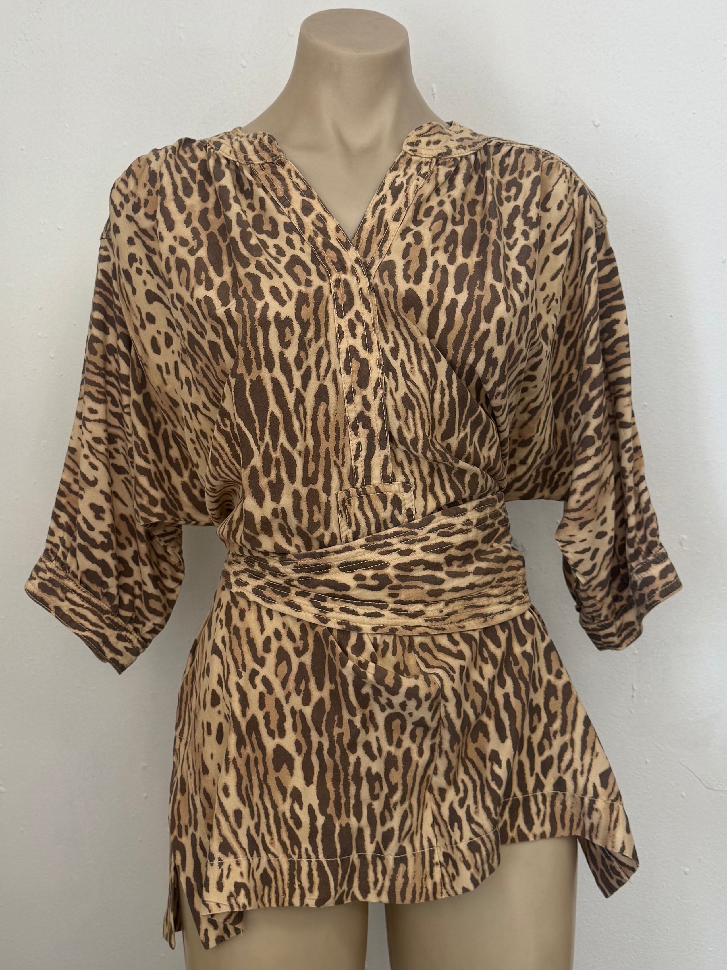 Zimmermann Leopard Print Silk Shirt