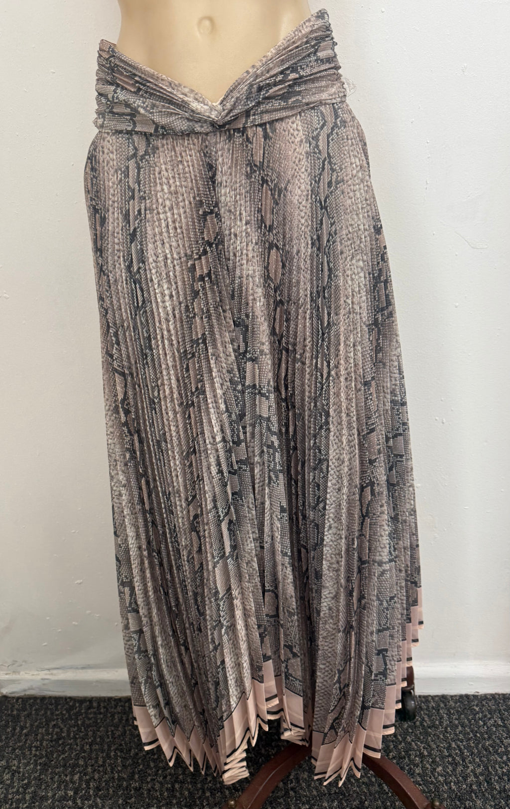Zimmermann Pleated Animal Print Maxi Skirt