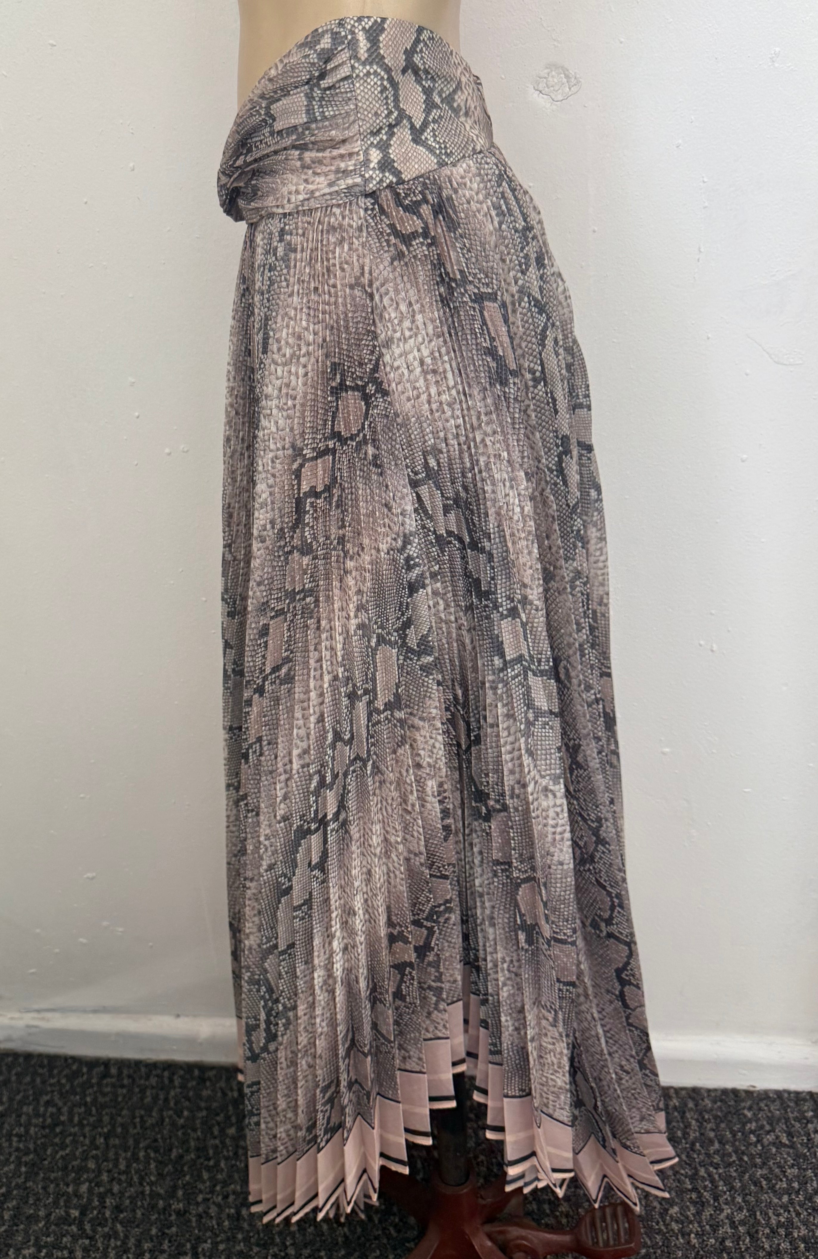 Zimmermann Pleated Animal Print Maxi Skirt