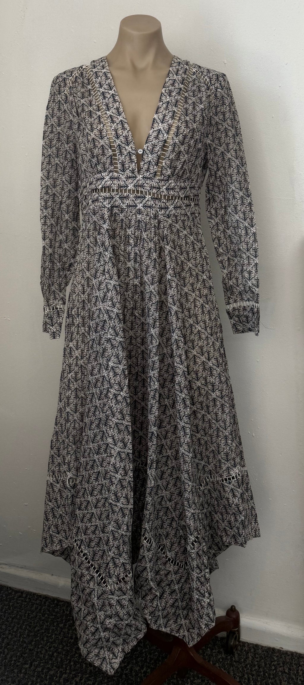 Zimmermann Patterned Long Sleeve Maxi Dress