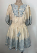 Zimmermann Blue & Cream Cotton Linen Dress