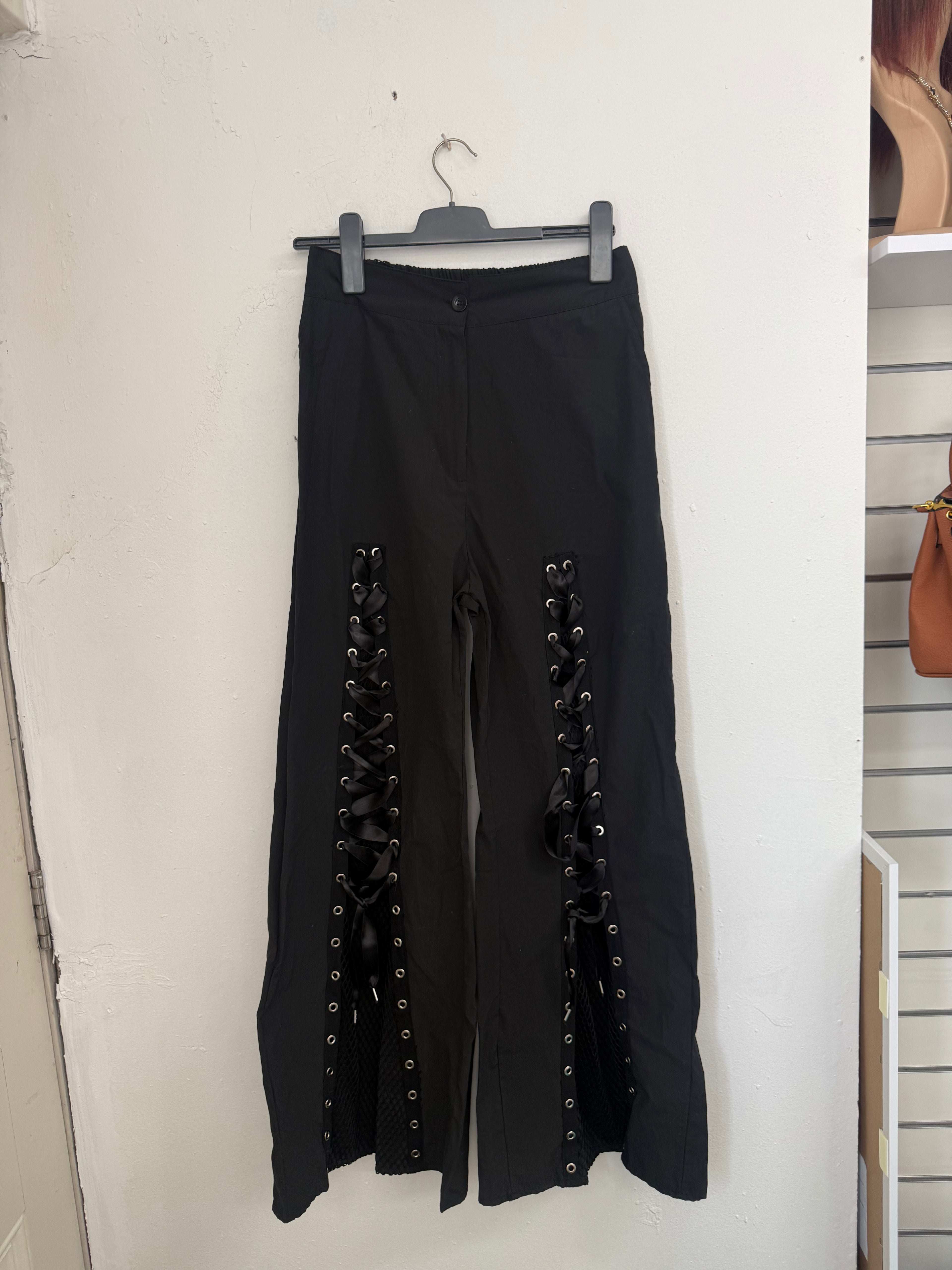 BLACK H-4 Women's Black Flared Pants, Size 40