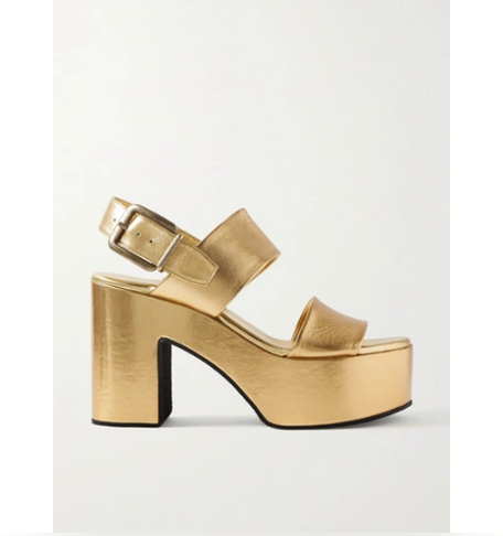 DRIES VON NOTEN GOLD HEELS SIZE 37/7
